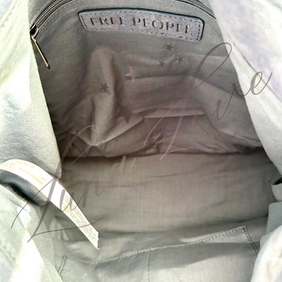 FREE PEOPLE Sage Suede Bucket Bag In Slate NWT - Picture 7 of 9